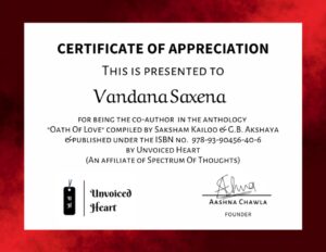 Vandana Saxena Unvoiced Heart